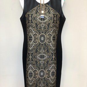 Raoul Dress with Leather and Metallic Embroidery